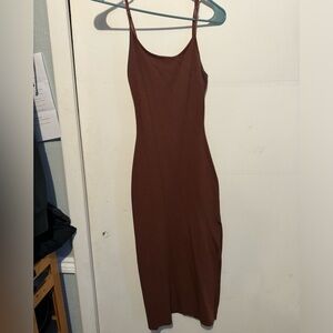 Brown maxi knit dress
